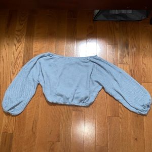 Off the Shoulder Crop Top Sweater